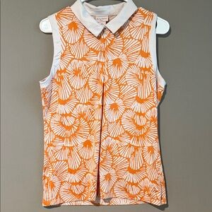 Tommy Bahama Orange and White Golf Top